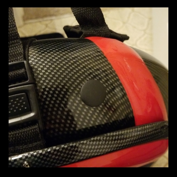 Speed Pac By Shook Design Aerodynamic Hard Shell Pack For Motorcyle Red & Blk - Picture 4 of 12